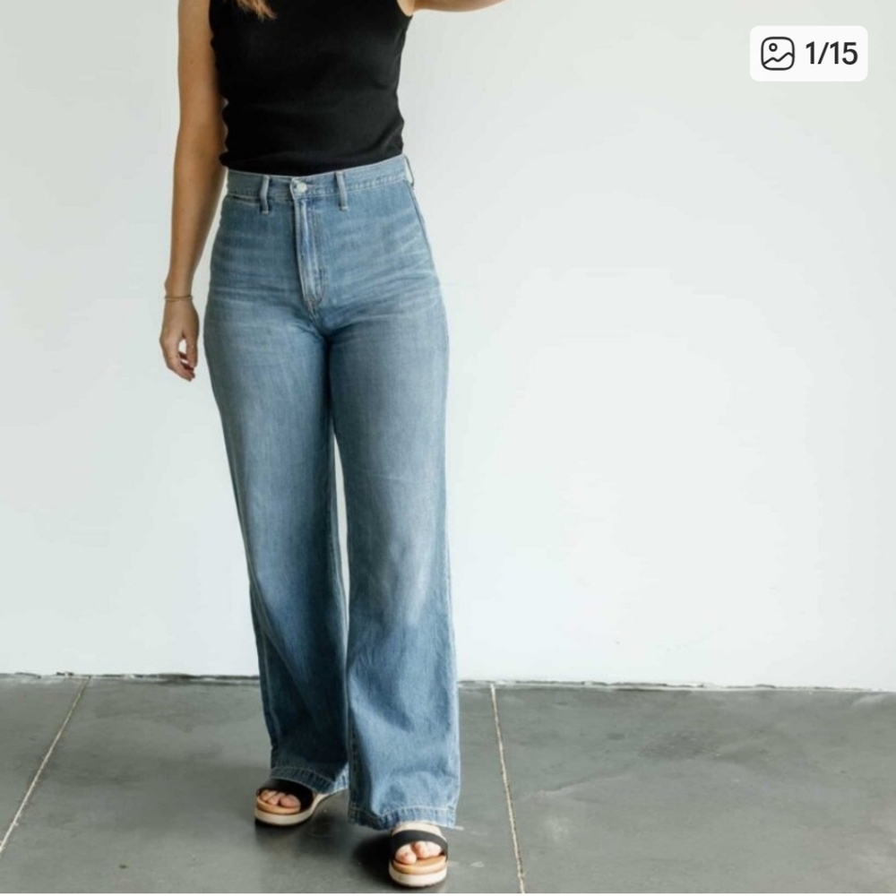 ABLE Ginnie Wide Leg High Waisted Jeans 27